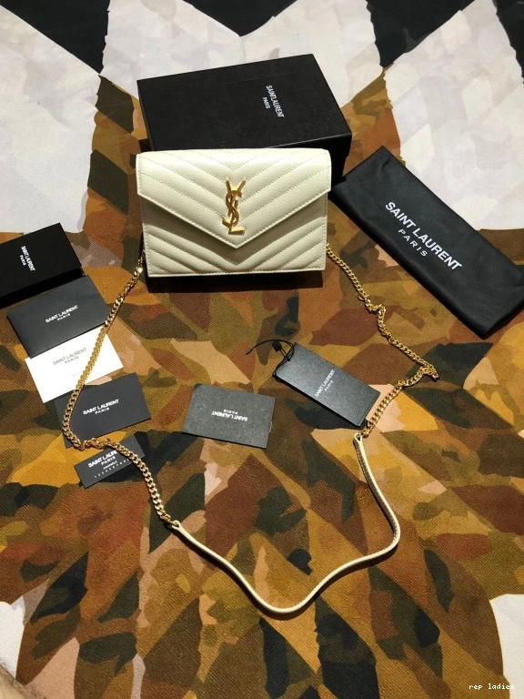 Repzbay REP MATELASSÉ YSL CASSANDRE WALLET CHAIN 0801
